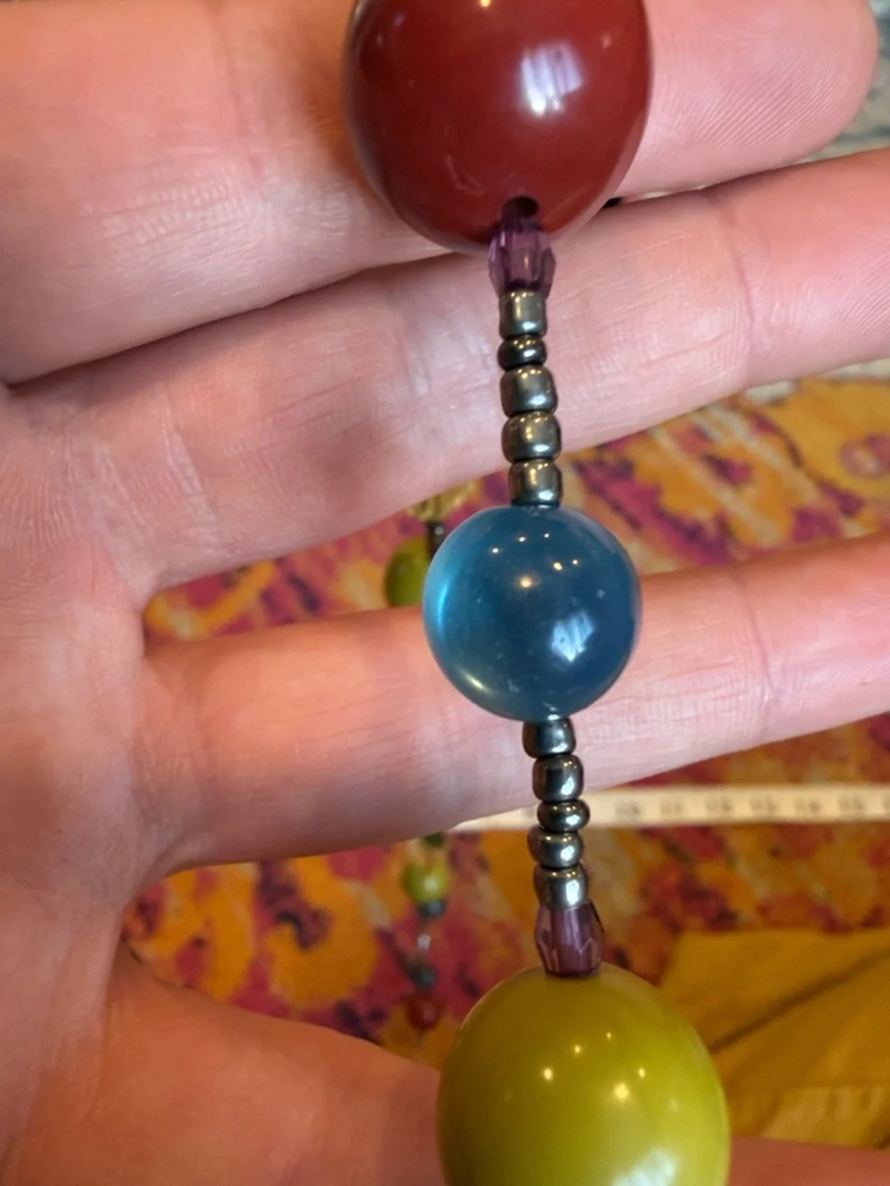 Vintage Multicolor Beaded Women's Necklace - Bold Colorful Statement